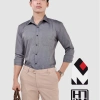 Áo sơ mi nam dài tay HTSM vải Kate oxford 40% cotton, cổ bẻ, medium fit, túi ngực - 219k