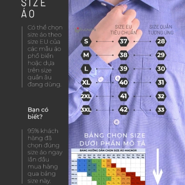 Áo sơ mi nam dài tay HTSM vải Kate oxford 40% cotton, cổ bẻ, medium fit, túi ngực - 219k