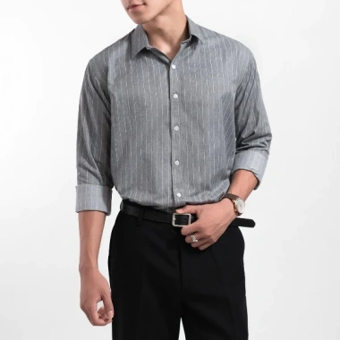 Áo sơ mi nam dài tay kẻ sọc Hàn Quốc LADOS-8.153 - Dày dặn, dễ phối, giá chỉ 215.000₫