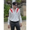 Áo sơ mi nam dài tay POLI MAN trắng phối đỏ - Giá 375.000 VND giảm 20%