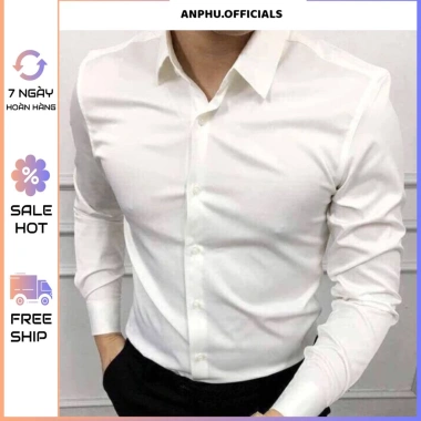 Áo sơ mi nam dài tay trắng công sở cotton mịn cao cấp, giá 119.000đ 2 Áo sơ mi nam dài tay trắng công sở cotton mịn cao cấp, giá 119.000đ 2