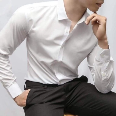 Áo sơ mi nam dài tay trắng công sở cotton mịn cao cấp, giá 119.000đ