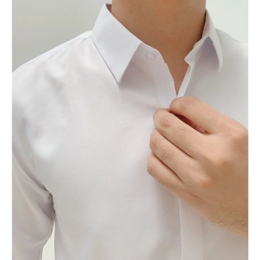 Áo sơ mi nam dài tay trắng công sở cotton mịn cao cấp, giá 119.000đ 6 Áo sơ mi nam dài tay trắng công sở cotton mịn cao cấp, giá 119.000đ 6