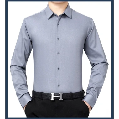Áo sơ mi nam dài tay vải lụa, phom vừa người, tôn dáng, giá ưu đãi 120.000₫