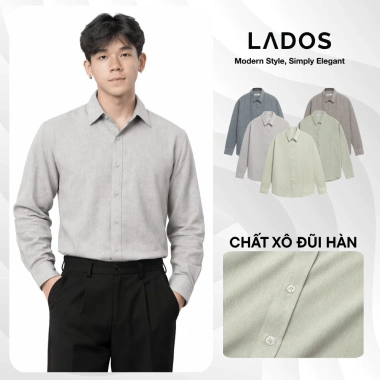Áo sơ mi nam dài tay vải xô đũi cao cấp LADOS-8.136 Hàn Quốc trẻ trung, giá 160k 2