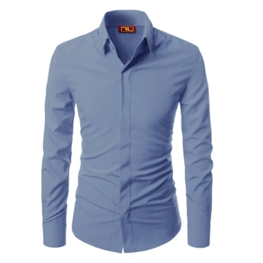 Áo sơ mi nam dấu cúc lụa mềm mịn, form trẻ đẹp tôn dáng Giá 95.000₫