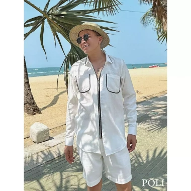 Áo sơ mi nam dây kéo độc quyền POLI - Thiết kế lạ mắt, giảm còn 395.000₫