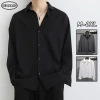 Áo sơ mi nam đen trơn tay dài, size M-8XL, thời trang lịch lãm, giảm còn 211.330₫