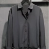 Áo sơ mi nam đen trơn tay dài, size M-8XL, thời trang lịch lãm, giảm còn 211.330₫ 5
