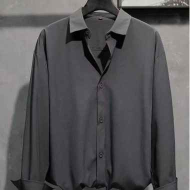 Áo sơ mi nam đen trơn tay dài, size M-8XL, thời trang lịch lãm, giảm còn 211.330₫ 5