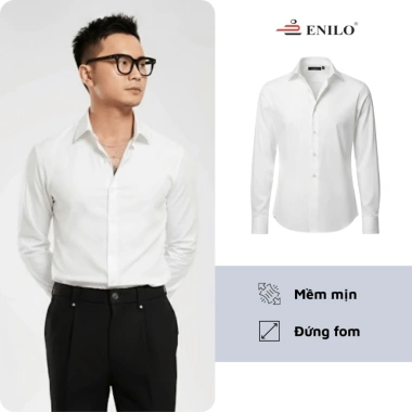 Áo sơ mi nam Enilo vải modal mềm mịn, thấm hút tốt, công sở lịch lãm - 350.000₫