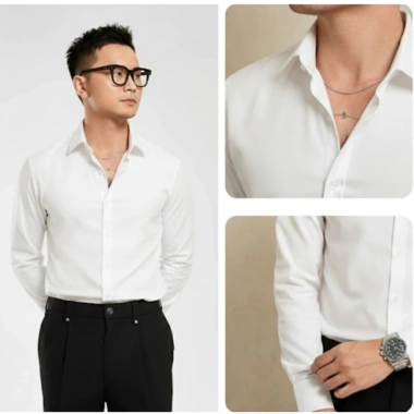 Áo sơ mi nam Enilo vải modal mềm mịn, thấm hút tốt, công sở lịch lãm - 350.000₫