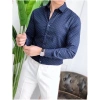 Áo sơ mi nam FATUNO gấp hộp, vải trơn mát, họa tiết nhỏ, chống nhăn, không phai màu - Giá 179.000₫