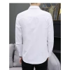 Áo sơ mi nam Hàn Quốc FAJA dáng ôm tay dài cổ bẻ lụa nến bền đẹp giảm giá 220k 3