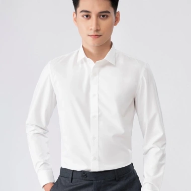 Áo sơ mi nam Hàn Quốc slimfit cotton lụa không nhăn không xù tay dài - Giá 159.200₫
