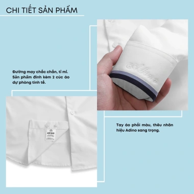 Áo sơ mi nam Hàn Quốc trắng kem slimfit ADINO vải nến lụa sợi sồi modal công sở SM09 420k