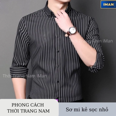 Áo sơ mi nam kẻ sọc dài tay lụa cao cấp, bền đẹp, đa màu, 195k - iMan Store