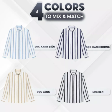 Áo sơ mi nam kẻ sọc LADOS-8.155 vải đũi linen basic trẻ trung phong cách Hàn Quốc - Giá chỉ 171.000đ 2 Áo sơ mi nam kẻ sọc LADOS-8.155 vải đũi linen basic trẻ trung phong cách Hàn Quốc - Giá chỉ 171.000đ 2