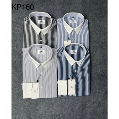 Áo sơ mi nam kẻ sọc phối cổ măng séc tay trắng menwear vải chống nhăn SMD38 - 224k giá ưu đãi