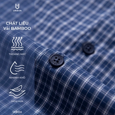 Áo sơ mi nam kẻ sọc URBAN vải bamboo cao cấp, mềm mịn, nhanh khô, ít nhăn - Giá chỉ 332.000đ