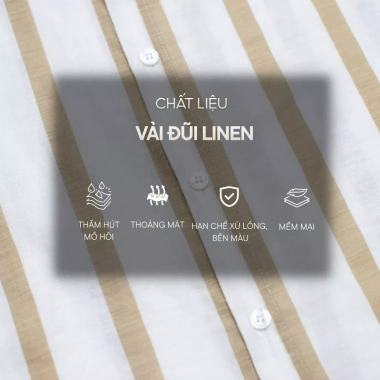 Áo sơ mi nam LADOS-18.155 kẻ sọc, linen mềm mát thấm mồ hôi, chỉ 181.000₫ 4