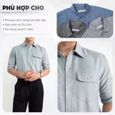Áo Sơ Mi Nam LADOS-8.180 Linen Cao Cấp Lạnh Thoáng Mát Chống Nhăn Form Regular Giá 181.000₫ 6