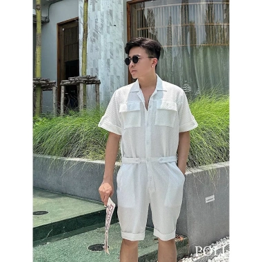 Áo sơ mi nam liền quần POLI MAN trắng - Thời trang công sở, chất liệu thoáng mát, giá 475.000 VND 5