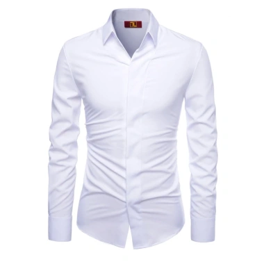 Áo sơ mi nam lụa trơn giấu cúc, form đẹp vừa ôm, rộng công sở, giá 120.000 VND