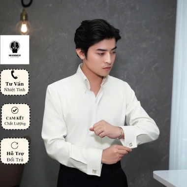 Áo Sơ Mi Nam Mango Cao Cấp Tay Dài Cổ Button‑Down Cufflinks Form Ôm Body Lịch Lãm - 250k MINWEARCO 3 Áo Sơ Mi Nam Mango Cao Cấp Tay Dài Cổ Button‑Down Cufflinks Form Ôm Body Lịch Lãm - 250k MINWEARCO 3
