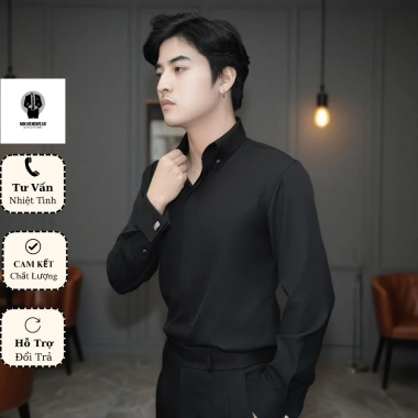 Áo Sơ Mi Nam Mango Cao Cấp Tay Dài Cổ Button‑Down Cufflinks Form Ôm Body Lịch Lãm - 250k MINWEARCO 8 Áo Sơ Mi Nam Mango Cao Cấp Tay Dài Cổ Button‑Down Cufflinks Form Ôm Body Lịch Lãm - 250k MINWEARCO 8