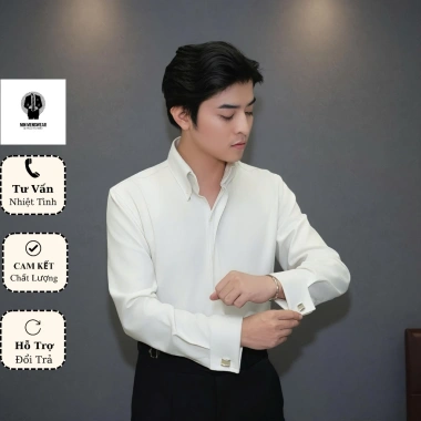 Áo Sơ Mi Nam Mango Cao Cấp Tay Dài Cổ Button‑Down Cufflinks Form Ôm Body Lịch Lãm - 250k MINWEARCO