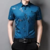 Áo sơ mi nam mới hoa mùa hè, tay ngắn lụa nhẹ, công sở, giảm giá 20% 10