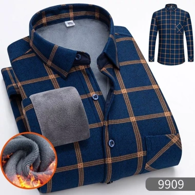 Áo sơ mi nam mùa đông dài tay rời ấm áp, thiết kế người lớn tuổi - 331.776₫ 4