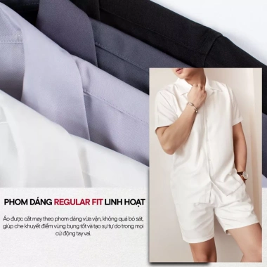 Áo sơ mi nam ngắn tay cổ vest cao cấp không nhăn LADOS-8.109 - Thời trang, dễ phối, giá 144.000 VND