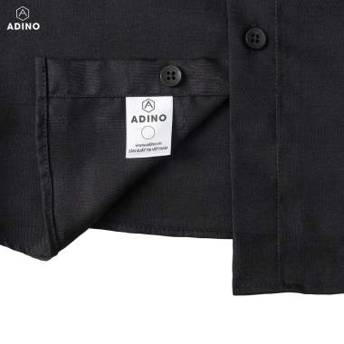 Áo sơ mi nam ngắn tay đen kẻ sọc caro ADINO vải sợi tre Bamboo mềm mát slimfit CT93 4