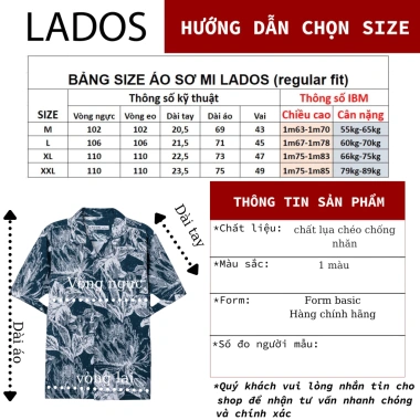 Áo sơ mi nam ngắn tay hoa mùa hè Lados-18.146 - Vải mềm mịn, thấm hút mồ hôi, giảm 23% 4
