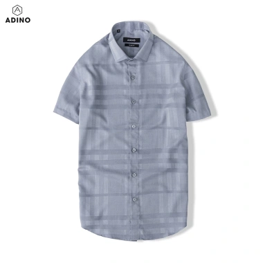 Áo sơ mi nam ngắn tay kẻ ghi xám ADINO vải sợi tre Bamboo công sở trẻ trung 369k 13 Áo sơ mi nam ngắn tay kẻ ghi xám ADINO vải sợi tre Bamboo công sở trẻ trung 369k 13