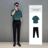 Áo sơ mi nam ngắn tay lụa không nhăn cao cấp - Form rộng Hàn Quốc, màu đen trắng xanh nâu, 300k 6