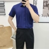 Áo sơ mi nam ngắn tay lụa không nhăn cao cấp - Form rộng Hàn Quốc, màu đen trắng xanh nâu, 300k 7