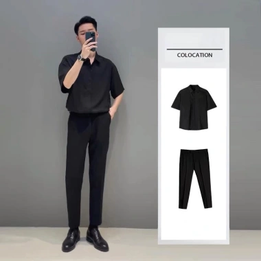 Áo sơ mi nam ngắn tay lụa không nhăn cao cấp - Form rộng Hàn Quốc, màu đen trắng xanh nâu, 300k 10