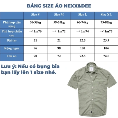 Áo sơ mi nam ngắn tay trắng vải Oxford kaki công sở Nexx&Dee SM04 giảm giá 29tr 2 Áo sơ mi nam ngắn tay trắng vải Oxford kaki công sở Nexx&Dee SM04 giảm giá 29tr 2
