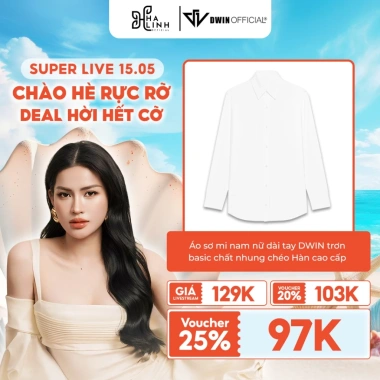 Áo sơ mi nam nữ dài tay DWIN chất nhung chéo Hàn, chống nhăn, 139.000 VND