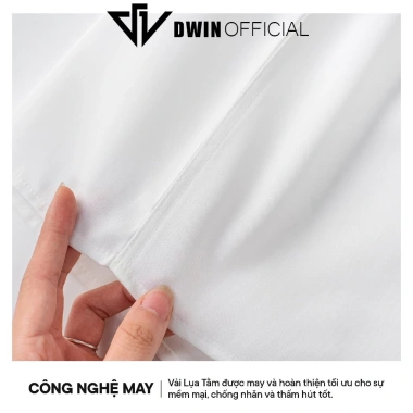 Áo sơ mi nam nữ dài tay DWIN chất nhung chéo Hàn, chống nhăn, 139.000 VND 5