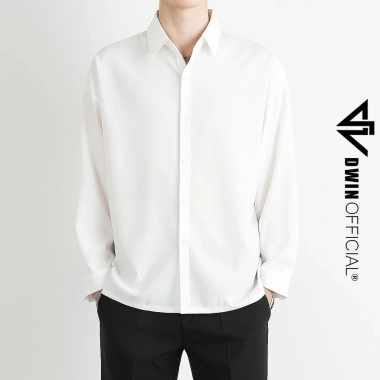 Áo sơ mi nam nữ dài tay DWIN chất nhung chéo Hàn, chống nhăn, 139.000 VND 9