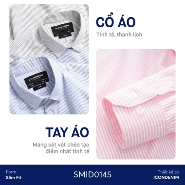 Áo sơ mi nam Oxford tay dài ICONDENIM sọc Palewave slimfit tôn dáng 320.000đ 6 Áo sơ mi nam Oxford tay dài ICONDENIM sọc Palewave slimfit tôn dáng 320.000đ 6