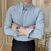 Áo sơ mi nam phong cách Ý cổ nhọn, sọc cao cấp không viền công sở thường ngày 10