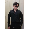 Áo sơ mi nam POLI đen đơn giản, vải sọc gân nổi, 2 túi đắp sang trọng 325.000₫ 4