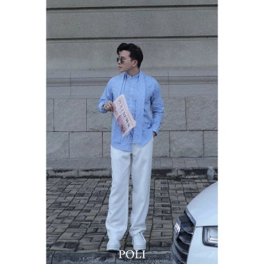 Áo sơ mi nam POLI kẻ sọc cổ cột nơ siêu iu - Giá 600.000 VND, giảm từ 774.000 VND 4 Áo sơ mi nam POLI kẻ sọc cổ cột nơ siêu iu - Giá 600.000 VND, giảm từ 774.000 VND 4