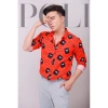 Áo sơ mi nam POLI MAN đỏ họa tiết vui tết, giá chỉ 275.000₫ - giảm 22%