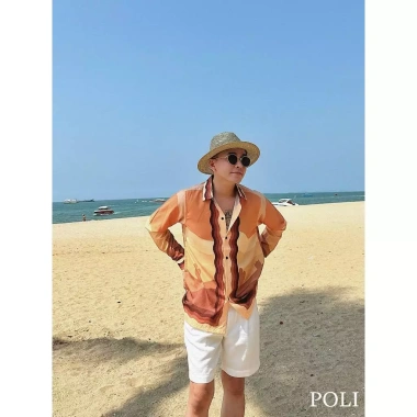 Áo sơ mi nam POLI MAN họa tiết mùa hè - Phong cách đi biển, giảm còn 375.000₫ 2